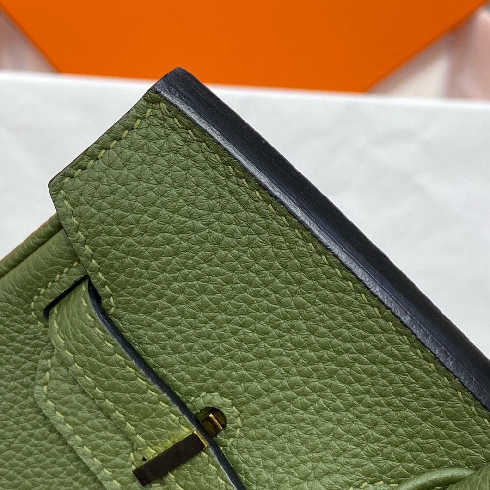Hermes Birkin 25cm Bag Togo Leather Gold Green