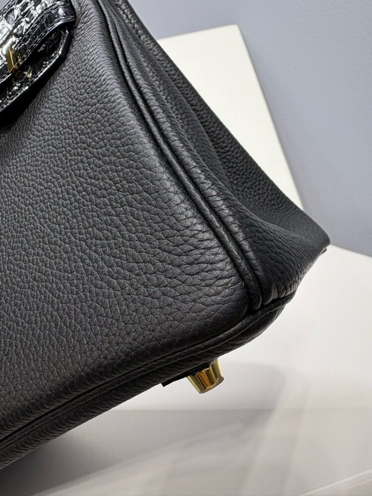 Hermes Birkin 25cm Bag Togo Leather and Shiny Nile Crocodile Leather