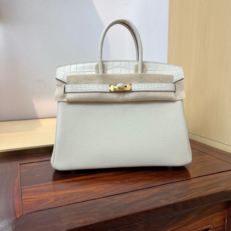 Hermes Birkin Touch Bag 25cm Togo and Niloticus Crocodile Leather