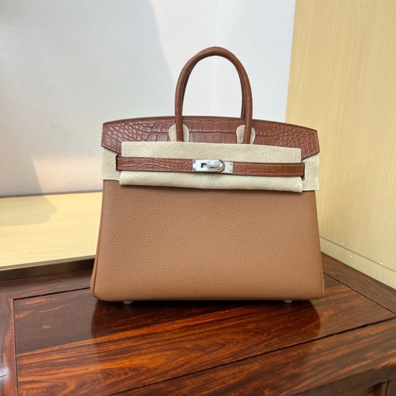 Hermes Birkin Touch Bag 25cm Togo and Niloticus Crocodile Leather