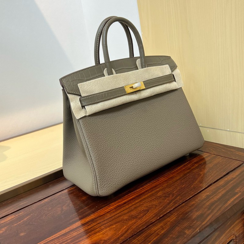 Hermes Birkin Touch Bag 25cm Togo and Niloticus Crocodile Leather