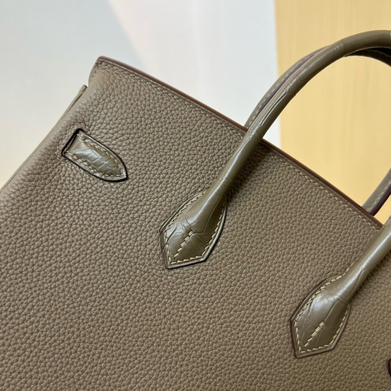 Hermes Birkin Touch Bag 25cm Togo and Niloticus Crocodile Leather