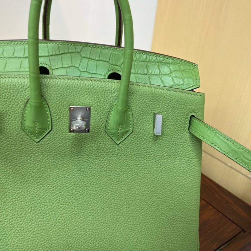 Hermes Birkin Touch Bag 25cm Togo and Niloticus Crocodile Leather