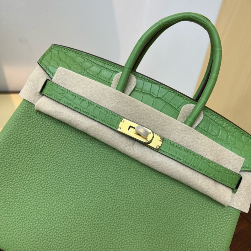 Hermes Birkin Touch Bag 25cm Togo and Niloticus Crocodile Leather