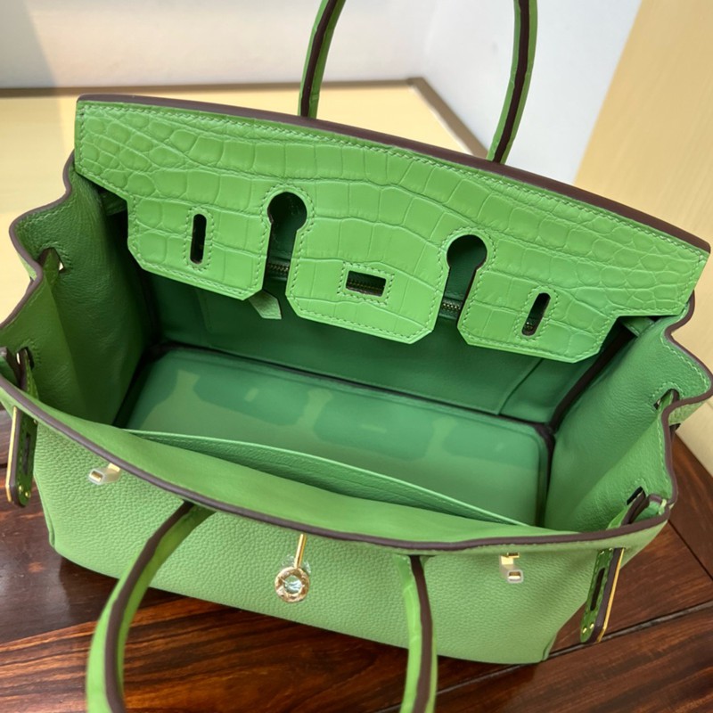 Hermes Birkin Touch Bag 25cm Togo and Niloticus Crocodile Leather