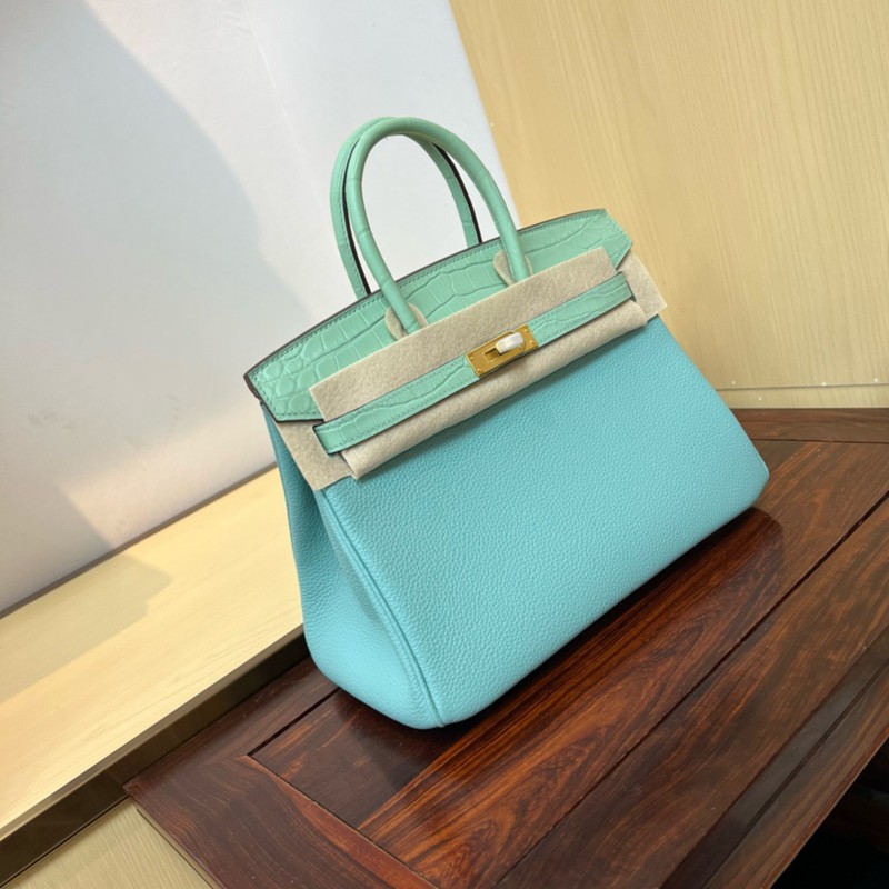 Hermes Birkin Touch Bag 25cm Togo and Niloticus Crocodile Leather