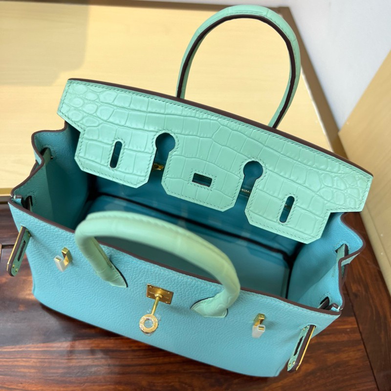 Hermes Birkin Touch Bag 25cm Togo and Niloticus Crocodile Leather