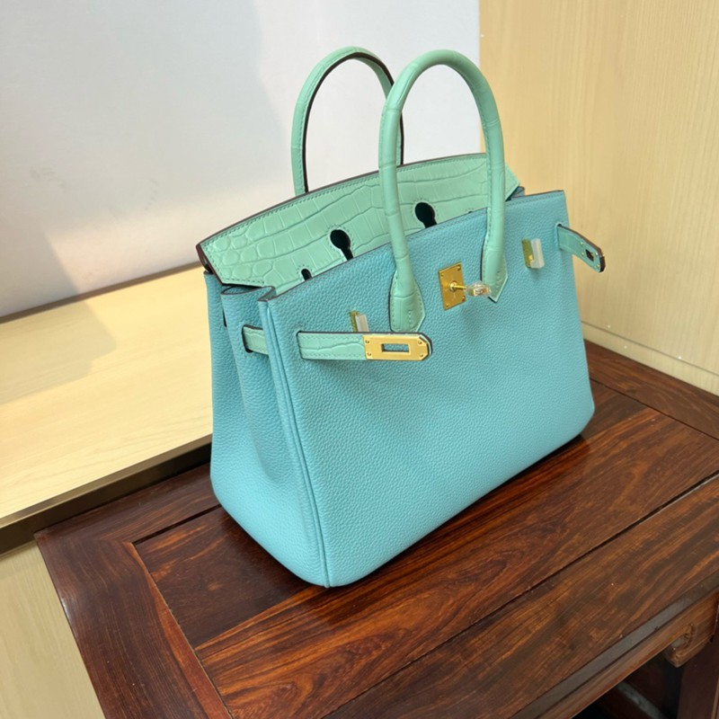 Hermes Birkin Touch Bag 25cm Togo and Niloticus Crocodile Leather