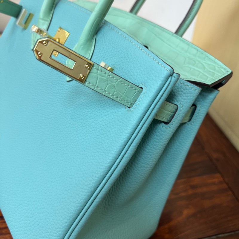 Hermes Birkin Touch Bag 25cm Togo and Niloticus Crocodile Leather