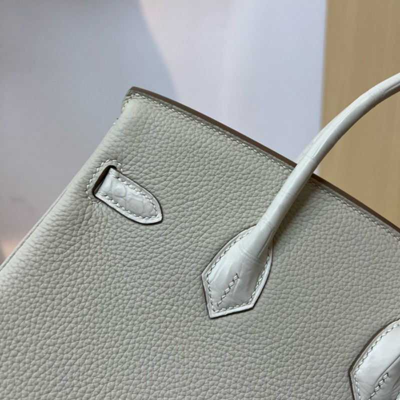 Hermes Birkin Touch Bag 25cm Togo and Niloticus Crocodile Leather