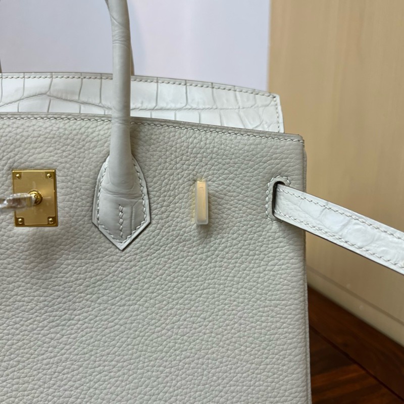 Hermes Birkin Touch Bag 25cm Togo and Niloticus Crocodile Leather