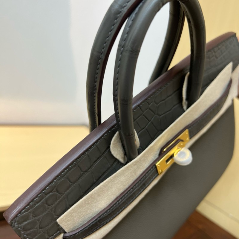 Hermes Birkin Touch Bag 25cm Togo and Niloticus Crocodile Leather