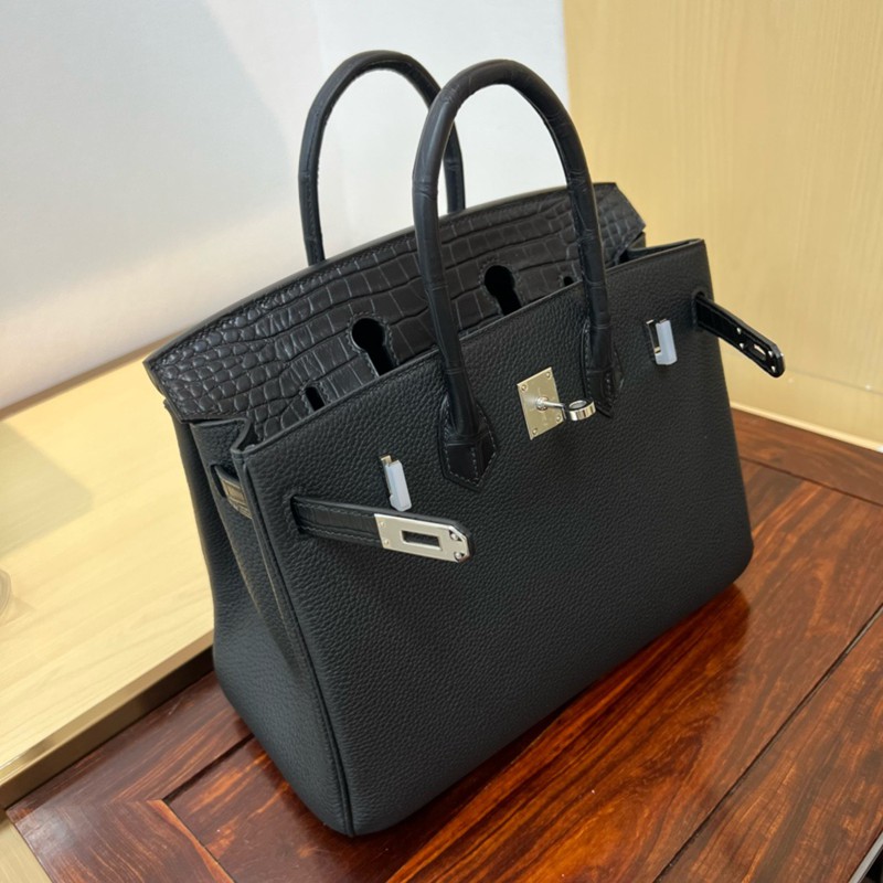 Hermes Birkin Touch Bag 25cm Togo and Niloticus Crocodile Leather