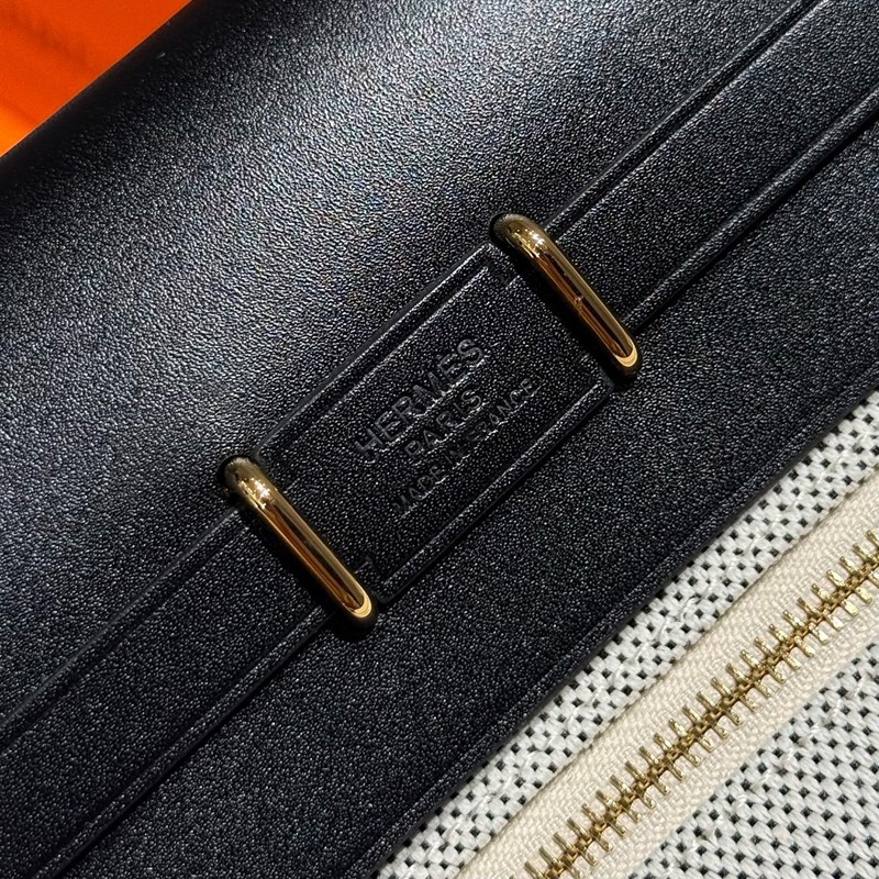Hermes Mini Herbag Bag 20cm Canvas and Calfskin Leather