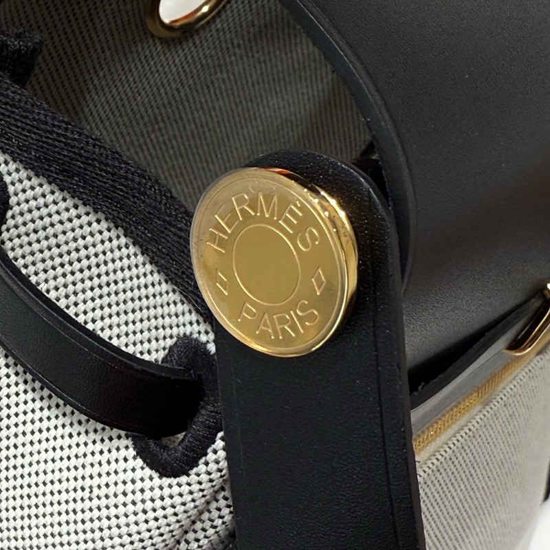 Hermes Mini Herbag Bag 20cm Canvas and Calfskin Leather