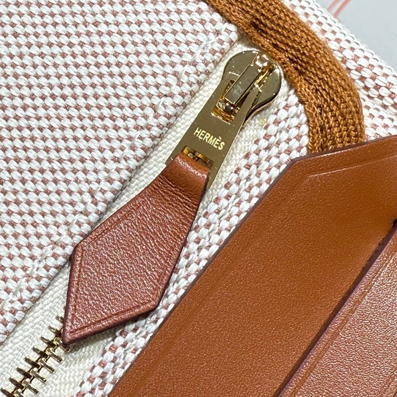Hermes Mini Herbag Bag 20cm Canvas and Calfskin Leather