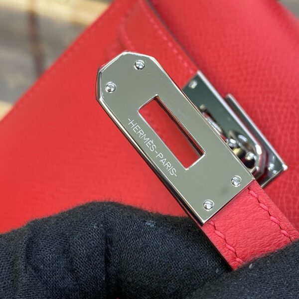 Hermes Mini Kelly II Bag 19cm Original Calfskin Leather Silver 08