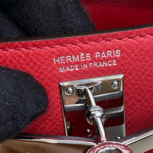 Hermes Mini Kelly II Bag 19cm Original Calfskin Leather Silver 08