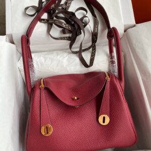 Hermes Lindy 26cm Bag Original Taurillon Clemence Leather 08