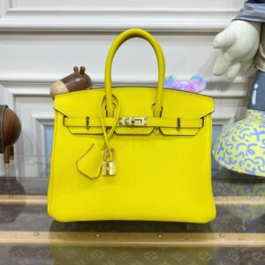 Hermes Birkin 25cm Bag Togo Leather Gold Yellow