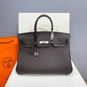 Hermes Birkin 30cm Bag Togo Leather Silver Black