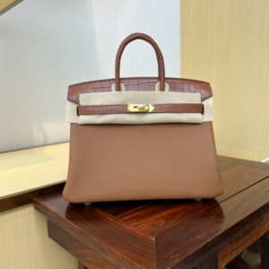 Hermes Birkin Touch Bag 25cm Togo and Niloticus Crocodile Leather 06