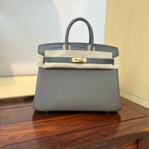 Hermes Birkin Touch Bag 25cm Togo and Niloticus Crocodile Leather 14