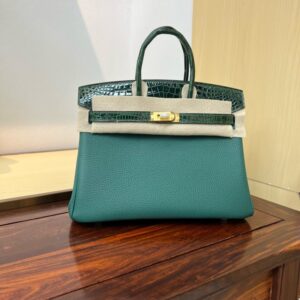 Hermes Birkin Touch Bag 25cm Togo and Niloticus Crocodile Leather 15