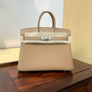 Hermes Birkin Touch Bag 25cm Togo and Niloticus Crocodile Leather 19