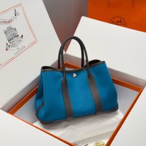 Hermes Garden Party 30cm Bag Canvas Negonda Leather 07