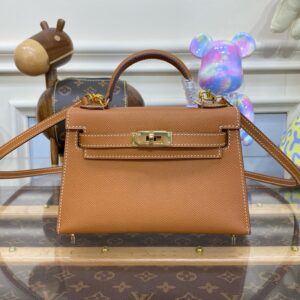 Hermes Mini Kelly II Bag 19cm Original Calfskin Leather 06