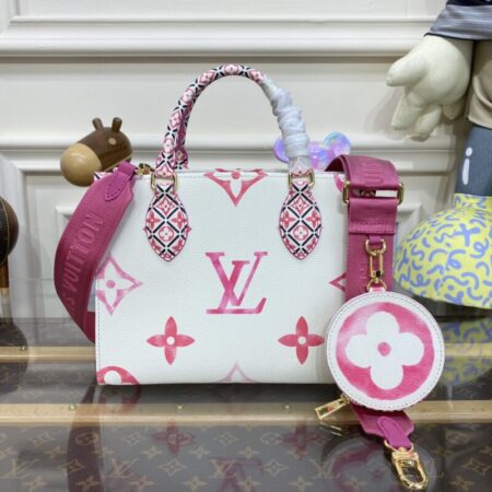 Top Quality LV Onthego PM Pink&White