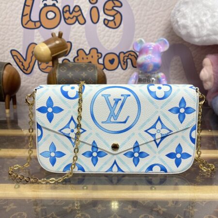 Top Quality LV Félicie Pochette Blue Pink