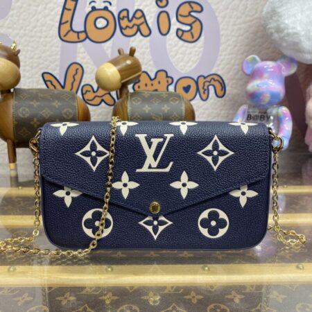 Top Quality LV Félicie Pochette Blue White