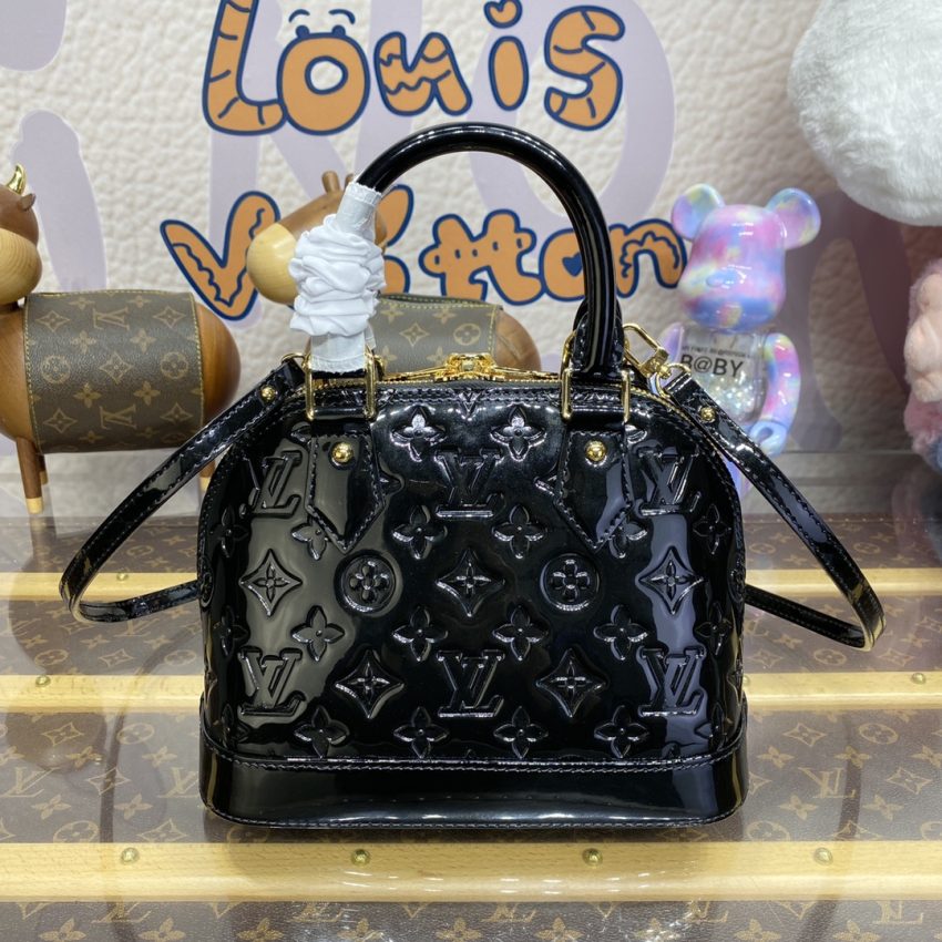 Top Quality LV Alma Bb Black Patent