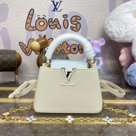 Top Quality LV Capucines Beige Blue
