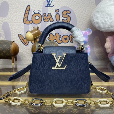 Top Quality LV Capucines Dark Blue