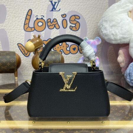 Top Quality LV Capucines East West Black