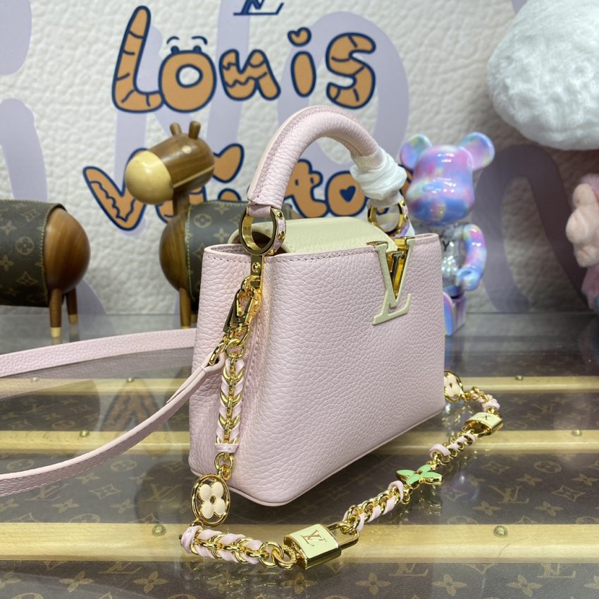 Top Quality LV Capucines Pink Beige