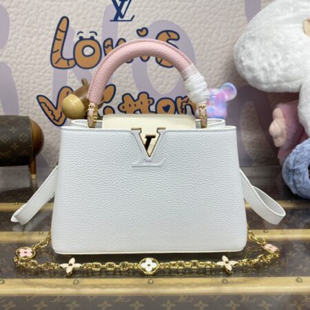 Top Quality LV Capucines White Pink