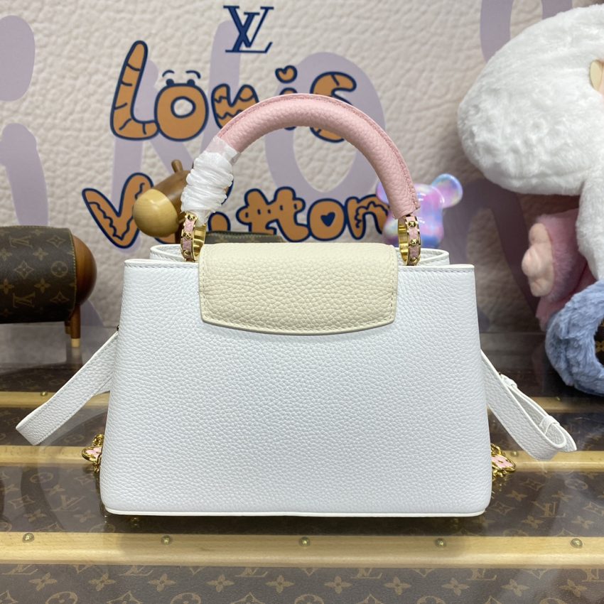 Top Quality LV Capucines White Pink