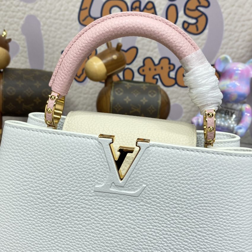 Top Quality LV Capucines White Pink