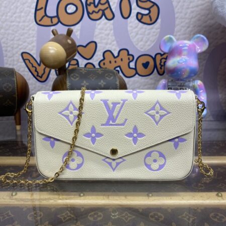 Top Quality LV Felicie Pochette White Purple