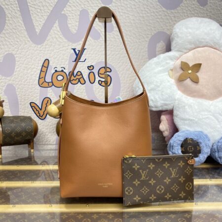 Top Quality LV Low Key Hobo Brown