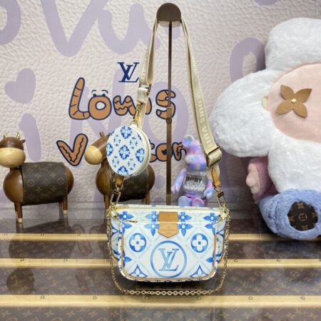 Top Quality LV Multi Pochette Accessoires White Blue