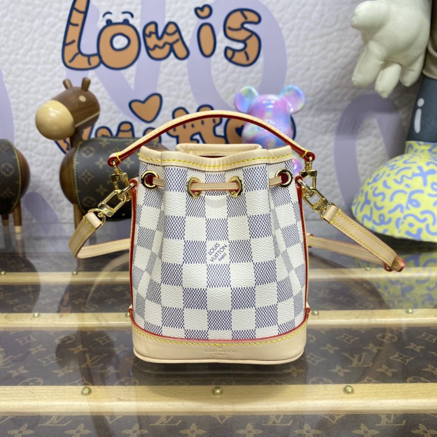 Top Quality LV Nano Noe White Grid