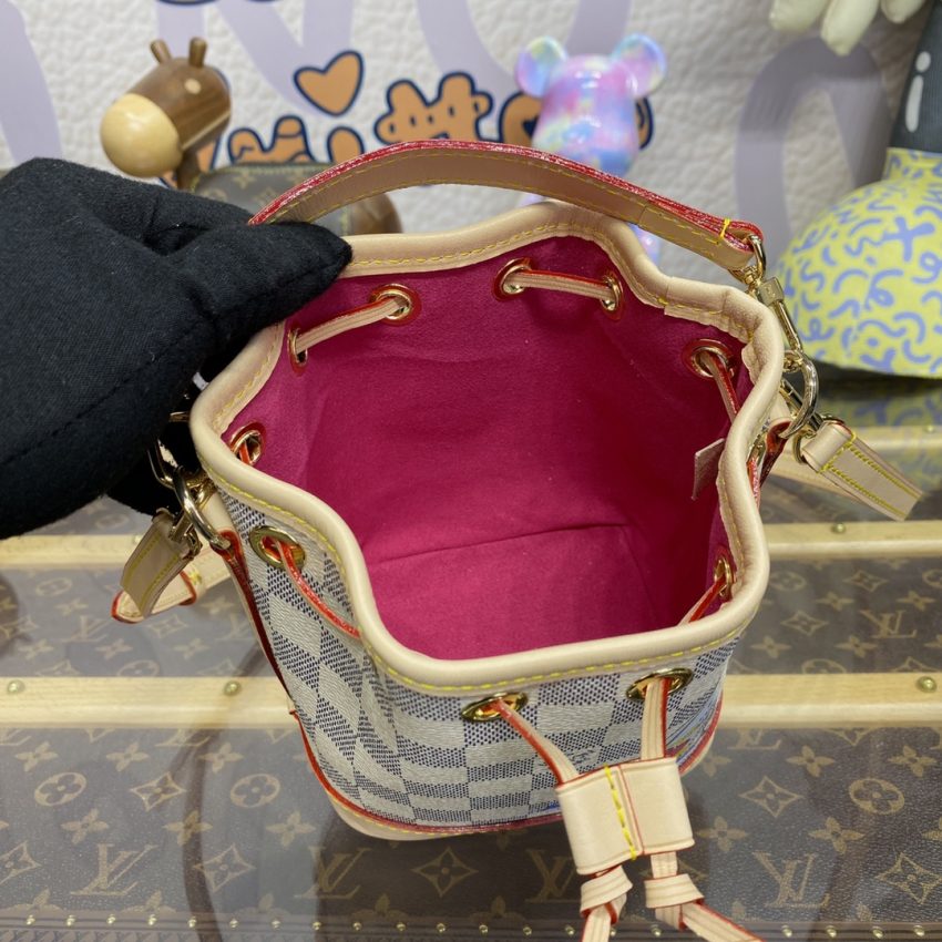 Top Quality LV Nano Noe White Grid