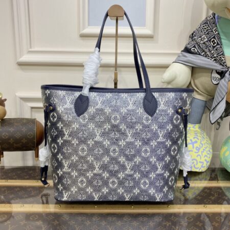 Top Quality LV Neverfull MM Denim Blue