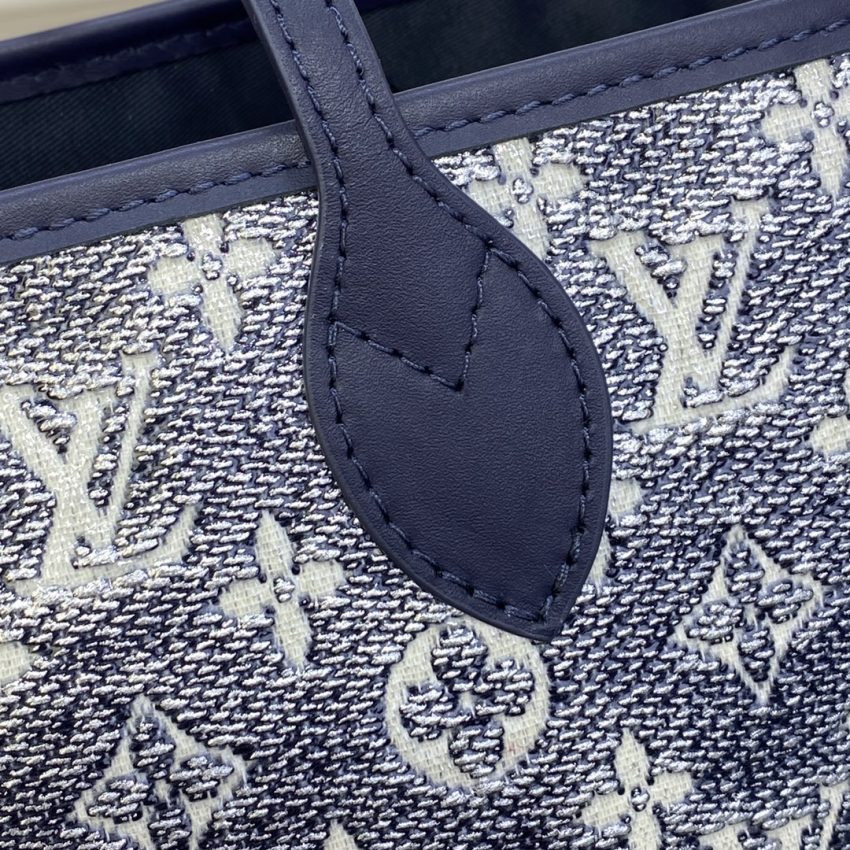 Top Quality LV Neverfull MM Denim Blue - View 6