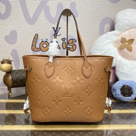 Top Quality LV Neverfull MM Full Brown